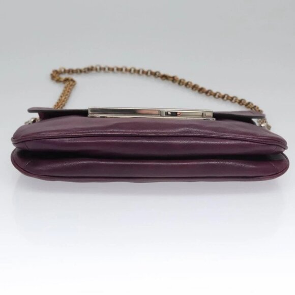 PRADA Chain Shoulder Bag Leather Purple Auth - Picture 5 of 16